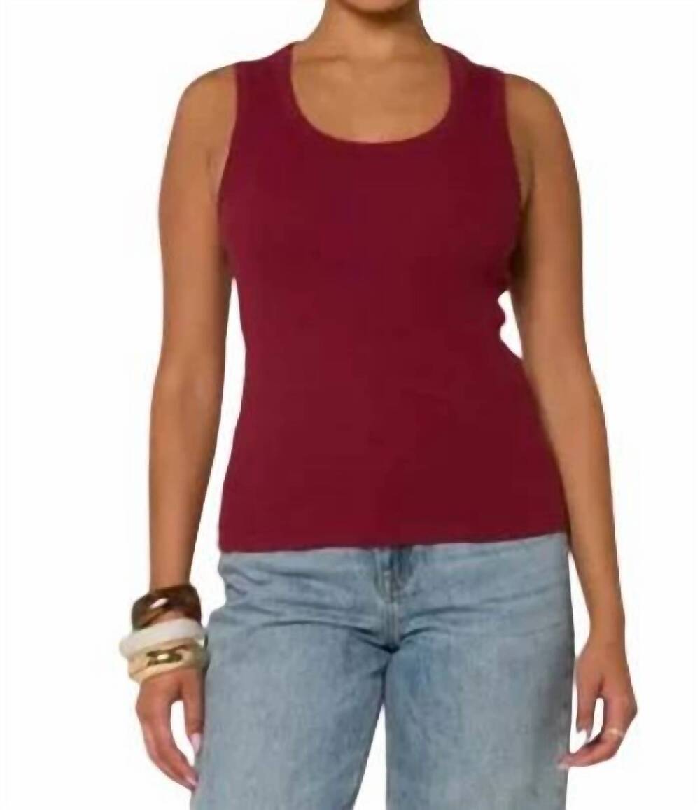 NEW VELVET HEART women's fitted tank in berry